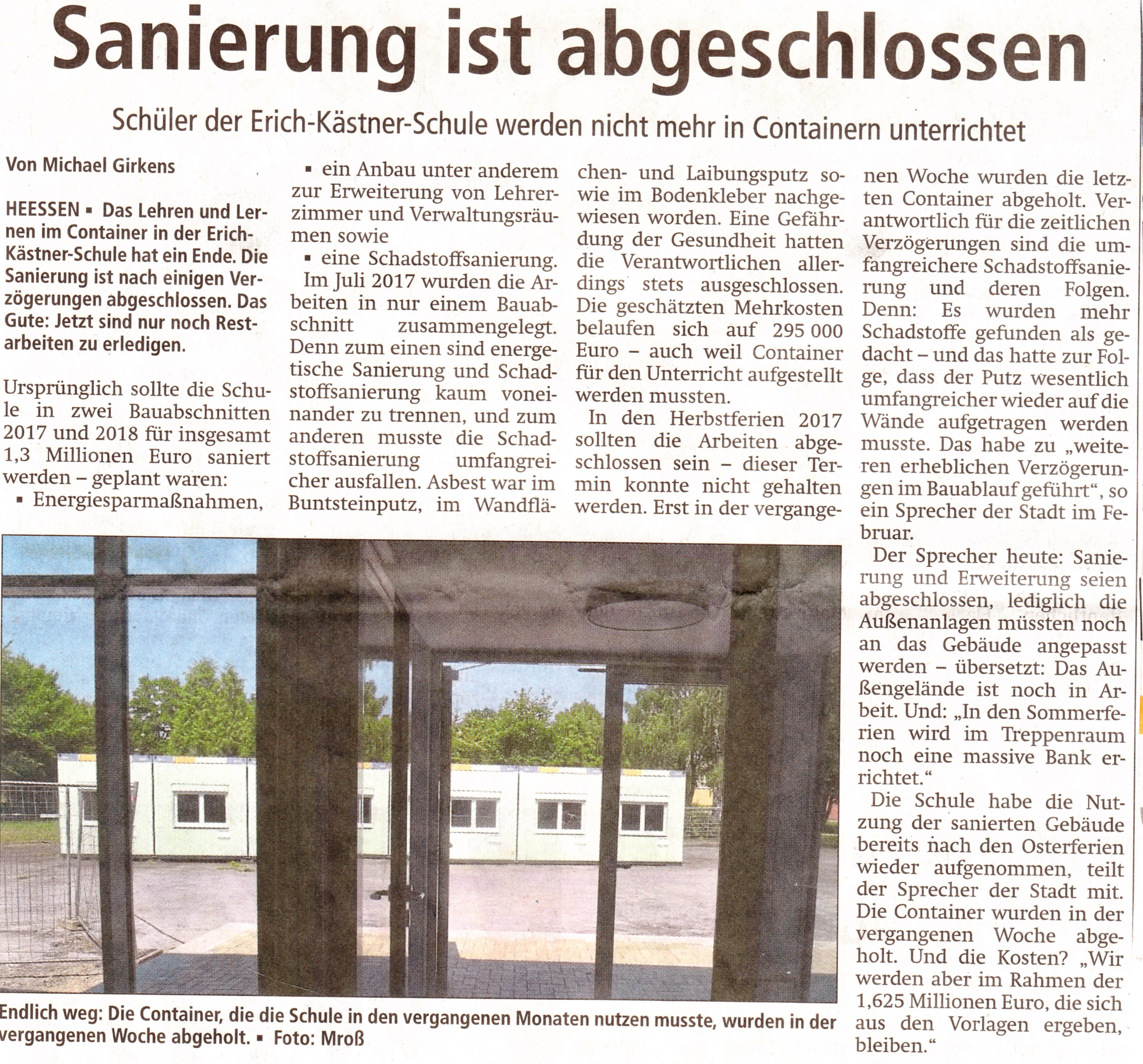 Sanierung abgeschlossen 1